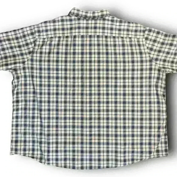 J. Ferrar Mens Western Pearl Snap Shirt Short Sleeve 4XL 20-20.5 Blue Plaid - Picture 4 of 10